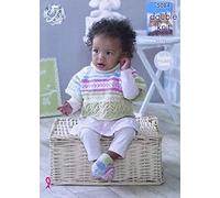 King Cole bébé à tricoter double Motif manches raglan Lacy capes Top & Chaussons (5084)