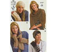 King Cole DK Patron de tricot pour femme, bonnets, gants et écharpes en quatre motifs