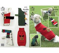 King Cole Patron de tricot 4115 pour manteau de chien de Noël en King Cole DK, multicolore, XXL