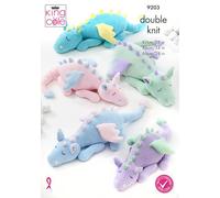 King Cole Patron de tricot double motif dragons endormis DK en 3 tailles (9203)