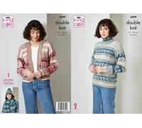 King Cole Patron de tricot double pour femme Cardigan Écharpe et chapeau (5899)