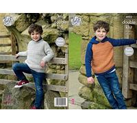 King Cole Patron de tricot double pour garçons - Sweat à capuche et pull à manches raglan (4922)