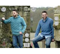 King Cole Patron de tricot double pour homme Manches raglan Col montant ou pull à capuche (4926)