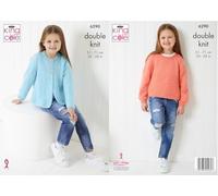 King Cole Patron de tricot double tricot pour filles Cardigan et pull pour enfant (6290)