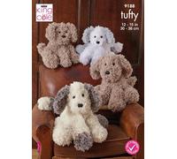 King Cole Patron de tricot pour jouets en super gros chiens dans Tufty (9188)