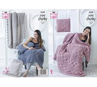 King Cole Patron de tricot super épais pour coussin et couverture en dentelle (5339)