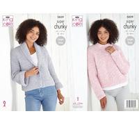 King Cole Patron de tricot super épais pour femme Veste et pull (5829), multicolore, 81,3 à 116,8 cm