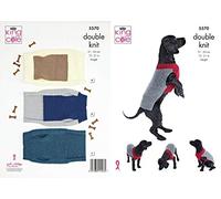 King Cole Pricewise DK 5570 Patron de Tricot pour Manteau pour Chien 3 Tailles