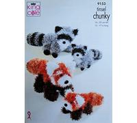 King Cole Tinsel Patron de tricot épais Motif panda rouge ou raton laveur (9153), multicolore, taille unique