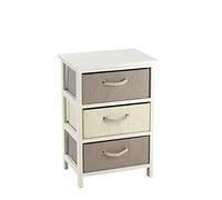 King Collection King Home c656423 Commode 3 tiroirs Bois et Raphia synthétique, 40 x 30 x 60h