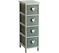 King Collection King Home Commode C/cœur, Gris/Blanc