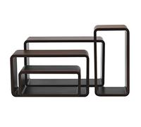 King Collection King Home m1106012/à Set 4 pièces Étagère Rectangulaire Courbe, Noyer, 50 X 16 x 30H 45 X 16 x 25H 40 X 16 x 20H 35 x 16 x 15H