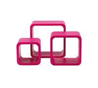 King Collection King Home M1106014/C Set 3 Pièces Étagère Quadra Courbe, Fuchsia