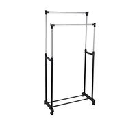 King Collection King Home s1407131 Portant Double avec Roues, 80 x 42 x 95/170H