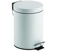 King Collection Poubelle Ronde à pédale 3 Lt Blanc