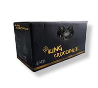 King Crocodile Charbon de Noix de Coco avec Longue durée de Combustion I 27 x 27 mm Charbon Naturel Durable I Faible dégagement de fumée I Charbon de Barbecue I Cube de Charbon de qualité supérieure