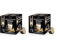 King Cup - 2 Paquet de 10 Capsules de Cappuccino au Ginseng avec du Sucre de Canne, 10 Capsules 100% Compatibles avec le Système Nescafè Dolce Gusto, Sans Gluten, Sans Lactose