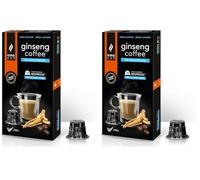 King Cup - 2 Paquet de 10 Capsules de Ginseng Sans Sucre, 10 Capsules 100% Compatible avec le Système Nespresso de Boisson Aromatisée Ginseng, Sans Gluten et Sans Lactose