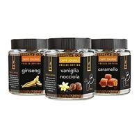 King Cup - 3 pots à café multigoût soluble, 1 caramel, 1 ginseng, 1 vanille et noisettes, café aromatisé instantané, idéal pour les petits déjeuners, brunch, café glacé, sans gluten, végétalien