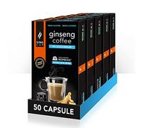 King Cup - 5 Paquets de 10 Capsules de Ginseng Sans Sucre, 50 Capsules 100% Compatible avec le Système Nespresso de Boisson Aromatisée Ginseng, Sans Gluten et Sans Lactose