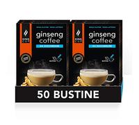 King Cup - 5 Paquets de 10 Sachets Solubles de Ginseng Sans Sucre, 50 Stick de 6 Gr pour Boisson Aromatisée Ginseng à Ajouter à 60 ml d'Eau Chaude, Sans Gluten et Sans Lactose