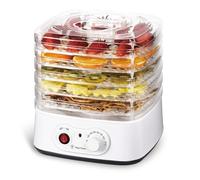 KING D'HOME - KDDH75131 - Déshydrateur électrique - 5 plateaux superposables - Température réglable - Puissance 250W - Blanc