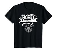 King Diamond Logo Blanc Gothique Metal Musique T-Shirt, Enfant, Noir, 3 Ans