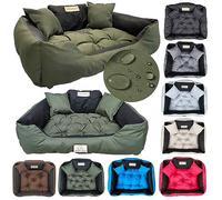 KING DOG Lit Chien Moyen Taille M 75 x 65 cm Coussin Imperméable Lavable Canapé Confortable Moelleux Douillet Antidérapant Couchage pour Chien Intérieur Résistant Fabriqué en UE Vert