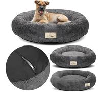 KING DOG lit pour Chien lit Douillet Rond M 60 cm Coussin pour Chien Doux avec Housse en Peluche Coussin intérieur Amovible Fond antidérapant Lavable
