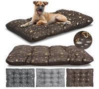 KING DOG Panier Grande Taille L 100 x 70 cm Coussin Imperméable Lavable Tissu Oxford Confortable Matelas Lit pour Chien Intérieur Extérieur Durable Couleur Brun
