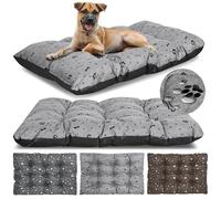 KING DOG Panier Grande Taille L 100 x 70 cm Coussin Imperméable Lavable Tissu Oxford Confortable Matelas Lit pour Chien Intérieur Extérieur Durable Couleur Gris