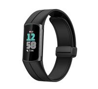 King Dong Bracelet en silicone lisse compatible avec Fitbit Charge 5/6, design sans trou avec pince de serrage sécurisée, plusieurs couleurs, 20mm, Silicone, Pas de pierre précieuse