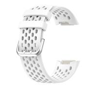 King Dong Bracelet en silicone perforé compatible avec Fitbit Charge 5/6, bracelet de sport respirant avec boucle de couleur assortie