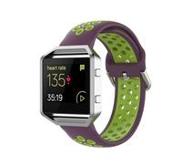 King Dong KD Bracelet de sport respirant en silicone bicolore pour Fitbit Versa 1/2/Lite/Blaze/SE 23 mm