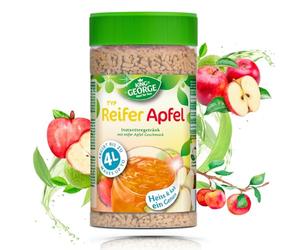 KING GEORGE Infusion instantanée aux pommes mûres 6 x 400 g - Boisson à thé instantané au goût de pomme - Un régal chaud et froid - Paquet de miettes - Boisson pour l'été, anniversaire, fête