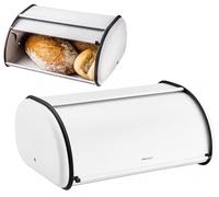 KING HOFF Boîtes à pain, boîte de rangement spacieuse, en métal, pour pain et biscuits, longue conservation et frais, 44 x 27 x 18,5 cm (blanc)