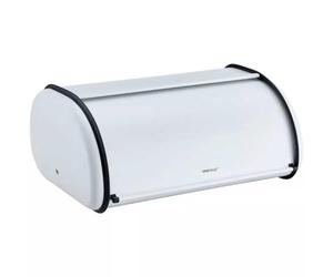 KING HOFF Boîtes à pain, boîte de rangement spacieuse, en métal, pour pain et biscuits, longue conservation et frais, 44 x 27 x 18,5 cm (blanc)