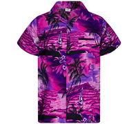 King Kameha Chemise Hawaienne Homme - Chemise Hawaïenne Homme Manches Courtes - Hinano - Chemisette Fleurie Leger - Surf, Green, 12XL