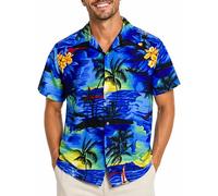 King Kameha Chemise hawaïenne Homme Manches Courtes - Chemise d’été Aloha avec imprimé da navegar, légère et Facile d’Entretien