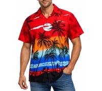 King Kameha Chemise hawaïenne Homme Manches Courtes - Chemise d’été Aloha avec imprimé da Spiaggia, légère et Facile d’Entretien
