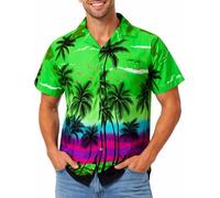 King Kameha Chemise hawaïenne Homme Manches Courtes - Chemise d’été Aloha avec imprimé da Spiaggia, légère et Facile d’Entretien