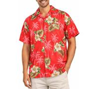 King Kameha Chemise hawaïenne Homme Manches Courtes, Small-Flower, Rose, XXL