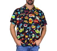 King Kameha Funky Chemise Hawaienne, BoomBang, multiblack, XL