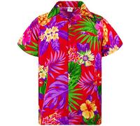 King Kameha Funky-Chemise-Hawaienne, Manche-Courte, Pineapple, Rouge, 5XL