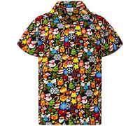 King Kameha Funky-Chemise-Hawaienne, Noël, Manche-Courte, Christmas-Allover, Noir, L