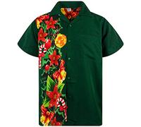 King Kameha Funky-Chemise-Hawaienne, Noël, Manche-Courte, Christmas-Wedding, Vert, 6XL