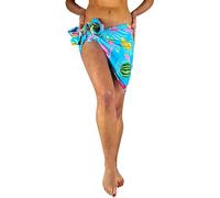 King Kameha Funky Hawaïenne Cover-up Paréo Sarong, Flamingo Melon, Turquoise, Petit
