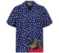 King Kameha Paradise Found Chemise hawaïenne pour homme, à manches courtes, avec impression hawaïenne Magnum Tom Selleck, Medium