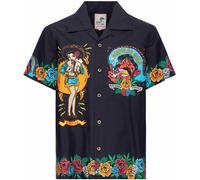 King Kerosin Acapulco Gold Chemise à manches courtes, noir-multicolore, taille L pour homme