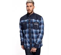 King Kerosin Adventure Gear - Chopper till Death, chemise/veste M Bleu/Bleu Foncé/Blanc Bleu/Bleu Foncé/Blanc